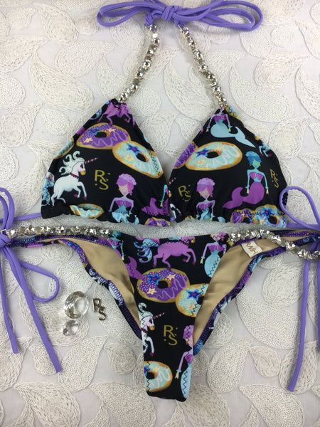 Custom Made Ravish Donut, Unicorn, Mermaid Posing Competition bikini  *Suit as pictured in your size/coverage request