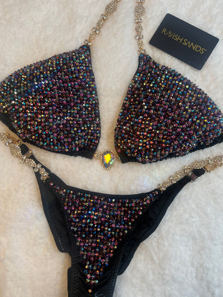 Custom Competition Bikinis Multitone (black, amethyst, rose gold )