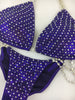 Custom Bling Celebrity 1 solid, 1 color ab crystals alternating Competition Bikini