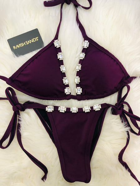 Custom Sacred Bling Tie String bikini Request Any Color Fabric(not intended for salt water)***(SUIT SOLD PER PIECE OR SET, price varies)