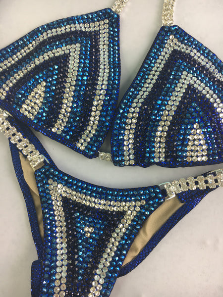 Quick View Competition Bikinis Blue Chevron