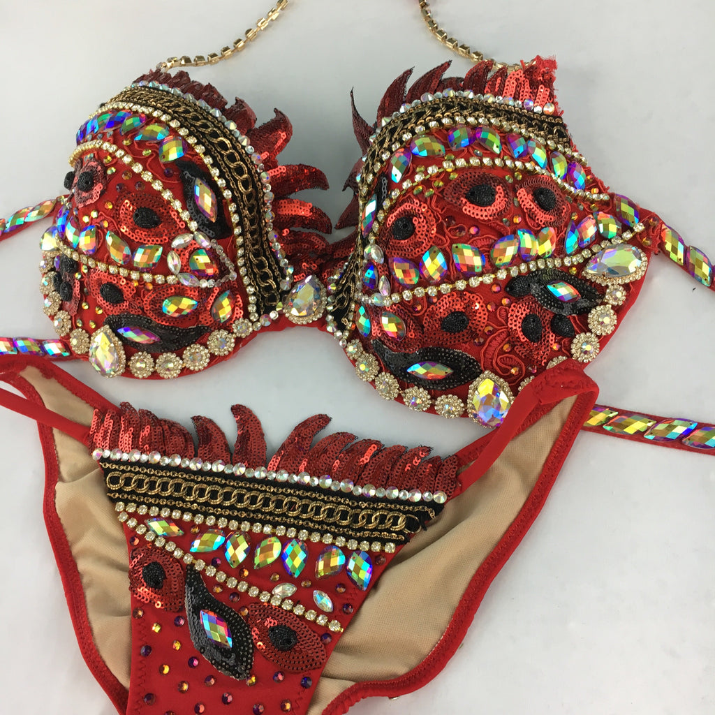 Red Dragon custom Themewear with wings $999 or bikini only $699
