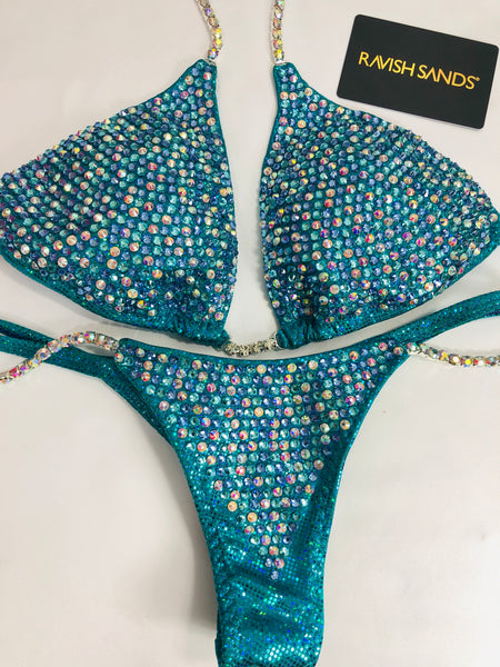 Custom Competition Bikinis Multitone (blue teal peacock)