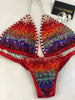 Custom Competition Bikini Rainbow bubble Deluxe Gradient Ombre