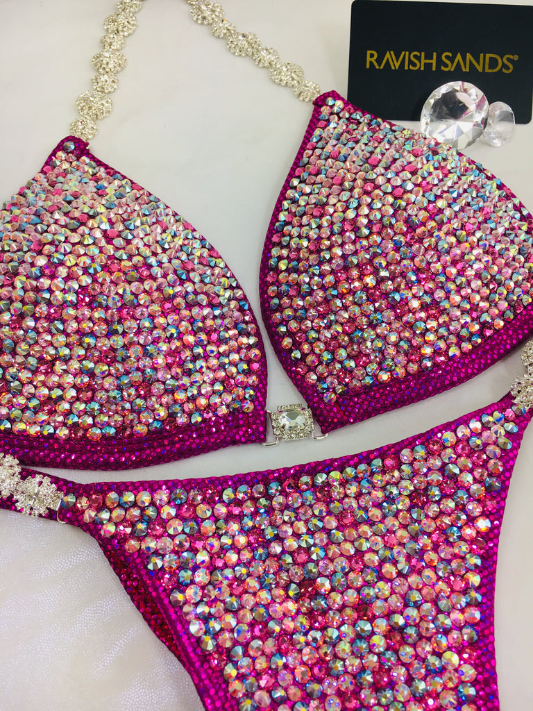 Custom Competition Bikinis Pink  w/molded cup 