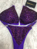 Custom Competition Bikinis Plum amethyst purple Bling Luxe all solid