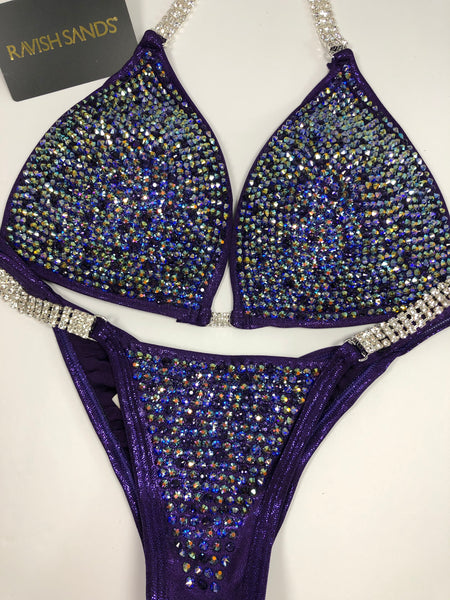 Custom Competition Bikinis Purple Molded cup top