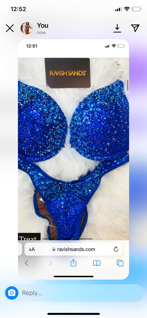 Dawn royal blue lace rhinestone with neon blue pop of color ridged edge figure suit