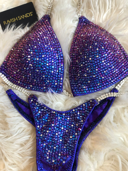 Custom Purple Sprinkle Competition Bikini and molded cup Included