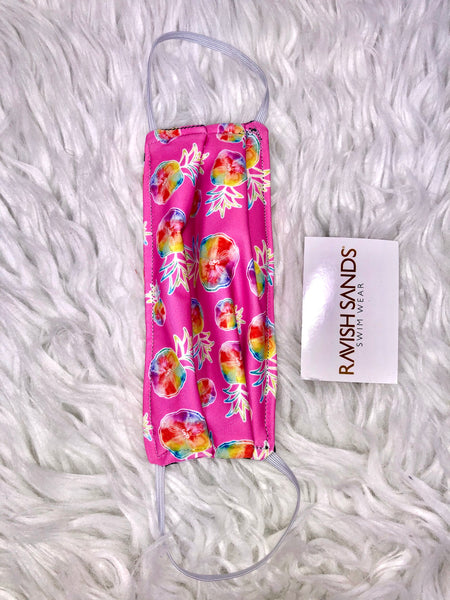 Pink Pineapple Sanddollar Washable Face mask (not hospital grade)