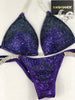 Custom Competition Bikinis Royal Purple Bling Luxe Molded Cup