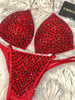 Custom Competition Bikinis Ruby Siam Fire red Molded cup top
