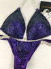 Custom Competition Bikinis Royal Purple Bling Luxe Molded Cup