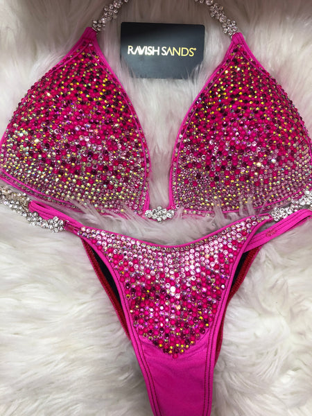 Custom Neon pink   Competition Bikini