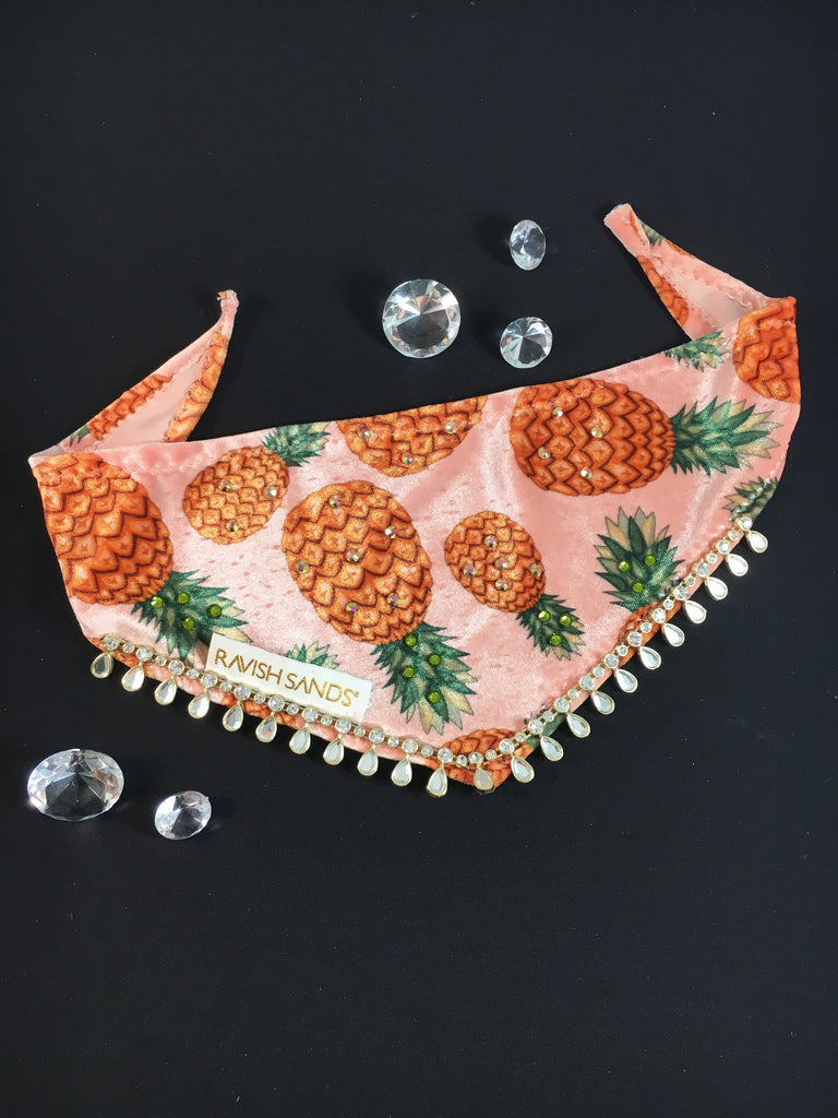 Ravish Pet Designer Pineapple Rhinestone Scarf $28.99