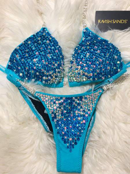 Custom Tiffany blue  Competition Bikini