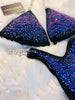Custom Wellness competition bikini Black multi  Elegance