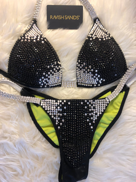 Custom Competition Bikinis Black  Molded cup