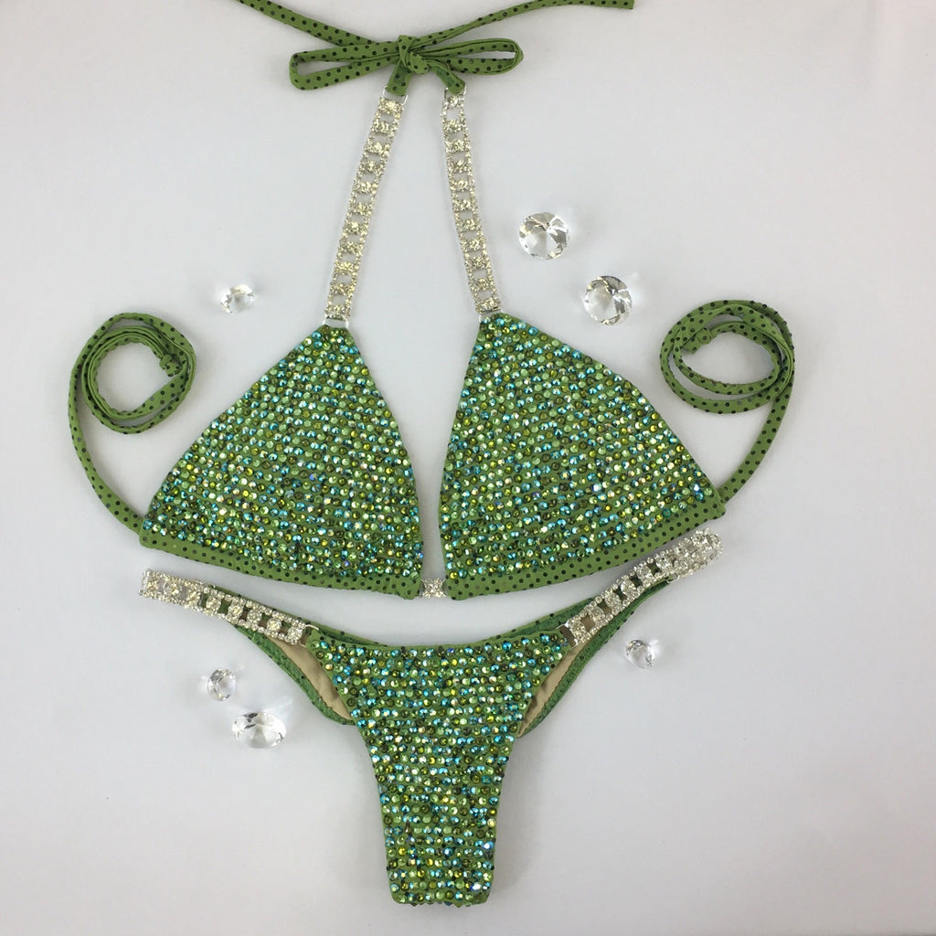 Quick View Competition Bikinis Olive/Green Bling Luxe
