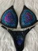 Custom Competition Bikinis “Elegance” Black multi  Molded cup