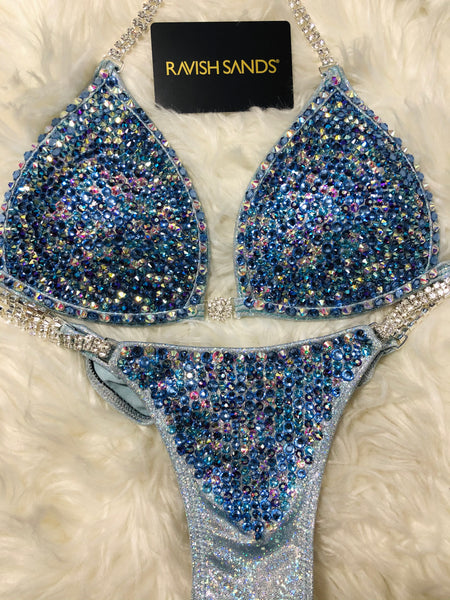 Custom Competition Bikinis Baby blue w/molded cup 