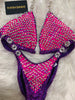 Custom Wellness/Euro cut Competition Bikinis(European style bottoms however can be done regular style with connectors) Neon pink/ab