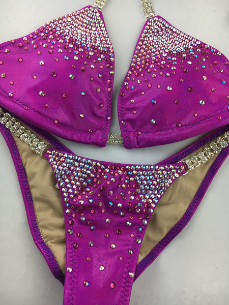 Custom Diamond Princess (color crystals main color used) Limited time $299 Competition Bikini