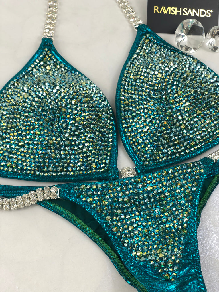 Custom Competition Bikinis Royal Emerald teal 