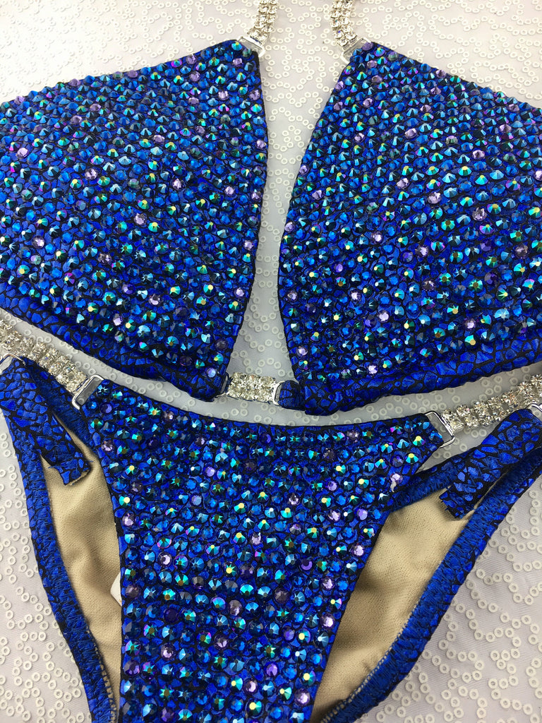 Quick View Competition Bikinis Blue Bling Luxe Swarovski