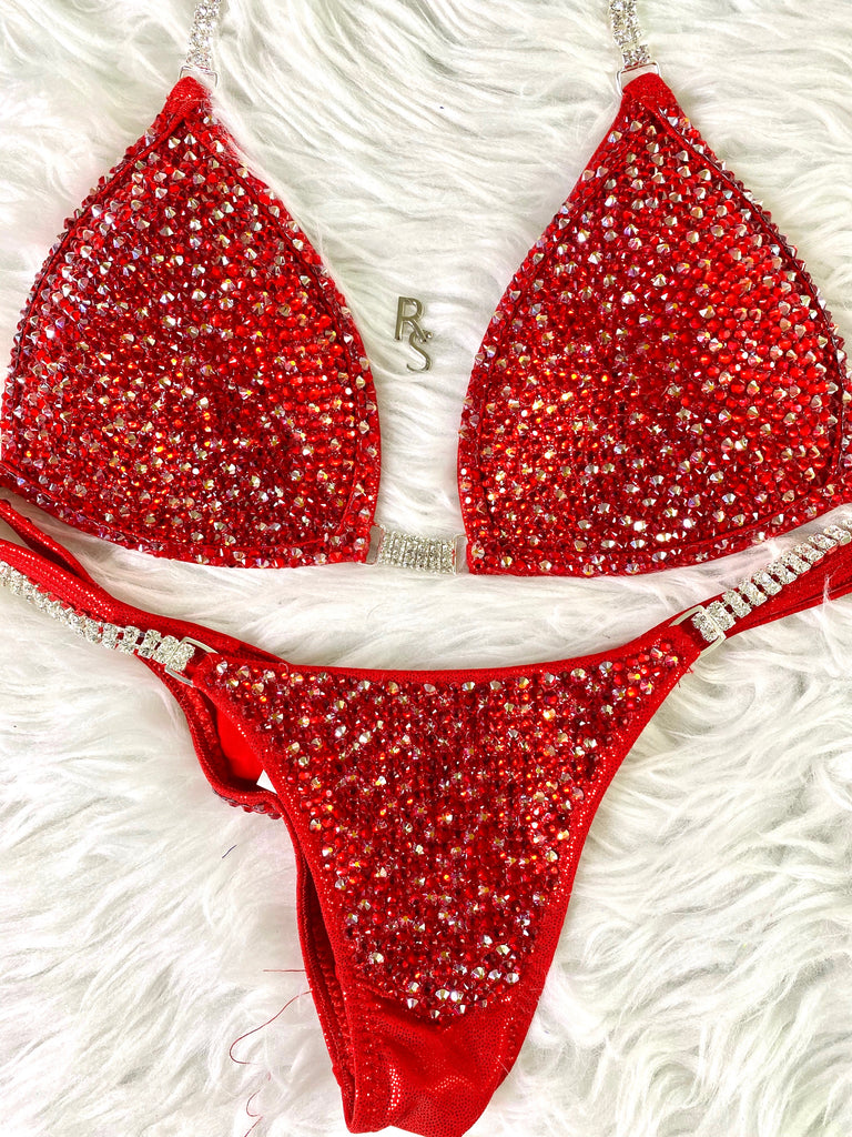 Custom Competition Bikini Fire Red molded cup Included