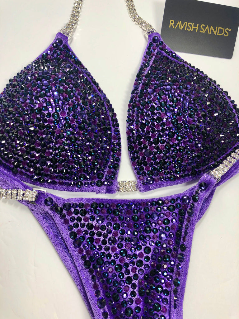 Custom Competition Bikinis Purple Molded cup top