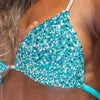 Team Elite Physique Custom Turquoise DELUXE Luxe Competition Bikini  and molded cup Included