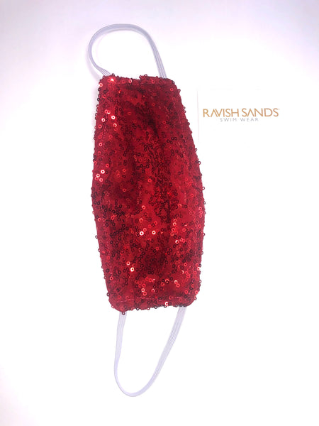 Red sequin Washable Face mask (not hospital grade)