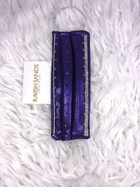 Rhinestone hand Washable Face mask (not hospital grade) * this can be done on any of our solids or prints** only exclusion is sequin