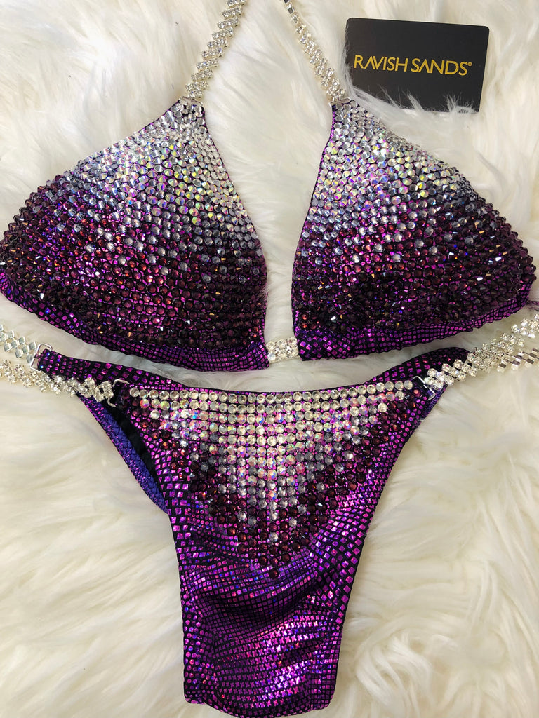 Custom Gradient Luxe purple Competition Bikini